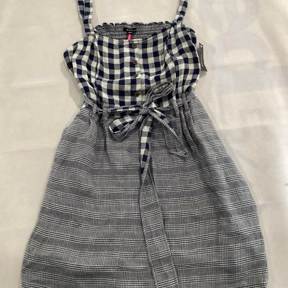 Ronson Women's Blue and Grey Dress size M #f4